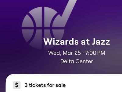 3 tickets to wizards and Jazz game Wed Mar 25th