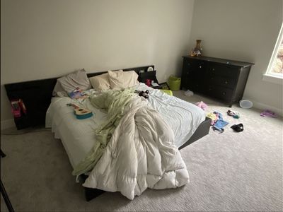 Ikea Malm Style King Size Bed with Matching Nightstands including Mattress.