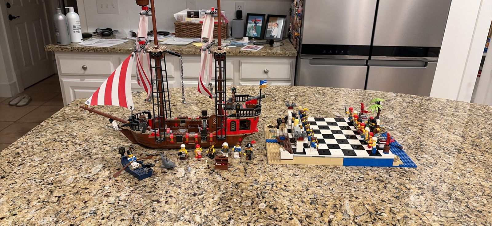 LEGO Pirates Brickbeard's Bounty Ship Set (6243) & Pirates Chess Set Bundle