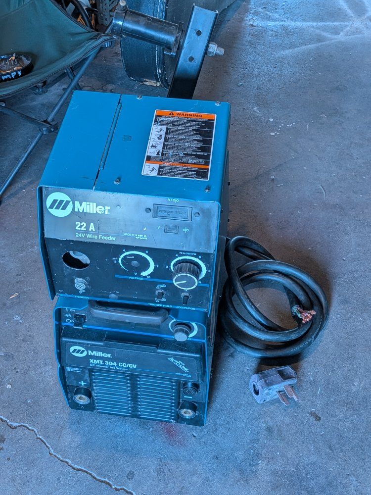 Miller XMT 304 CC/CV Multiprocess Welder with 22A 24V Wire Feeder - Heavy-Duty Industrial Welding