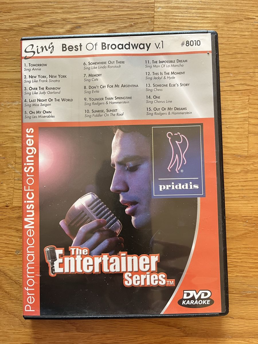 NEW Priddis The Entertainer Series Sing Best of Broadway v.1 DVD Karaoke #8010 Performance Music