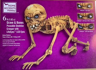 Halloween Poseable Creeper Skeleton Gravestone Cemetery Statue Figurine Collectible Yard Home Decor Decoration Prop