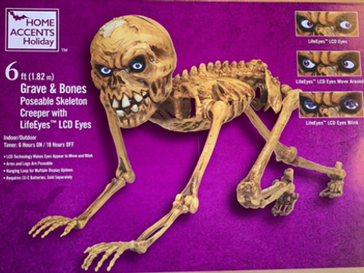 Halloween Poseable Creeper Skeleton Gravestone Cemetery Statue Figurine Collectible Yard Home Decor Decoration Prop