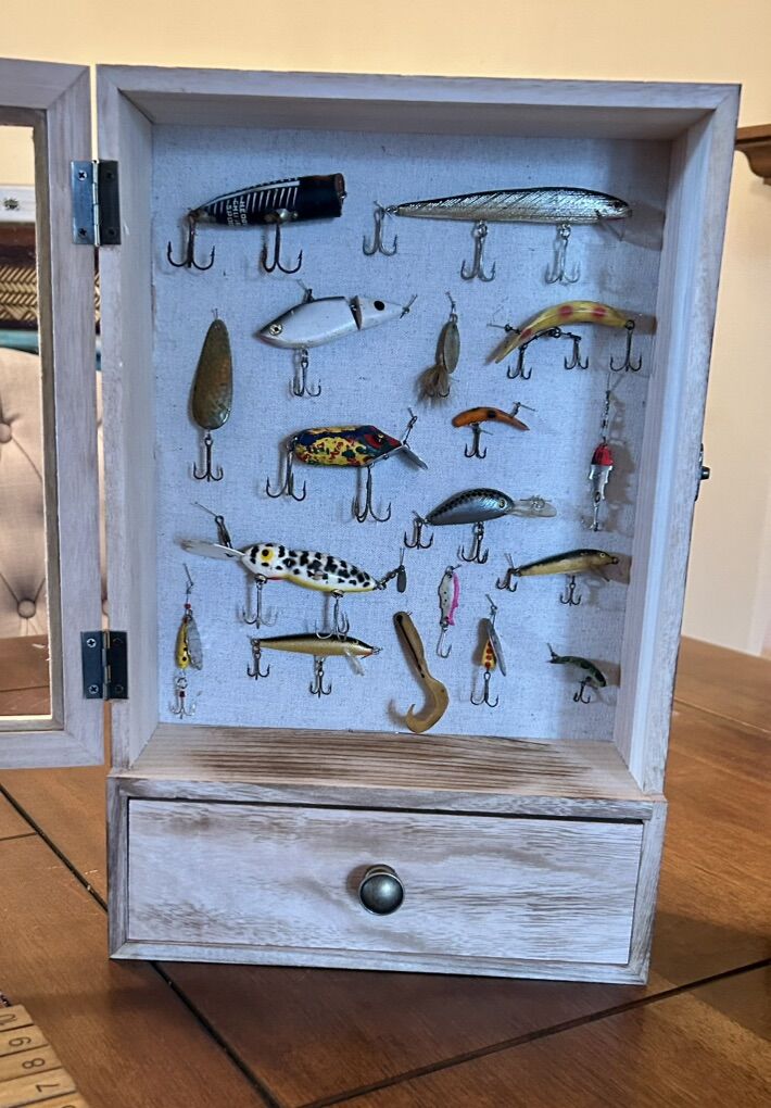 Vintage Lure Collection In Shadow Box