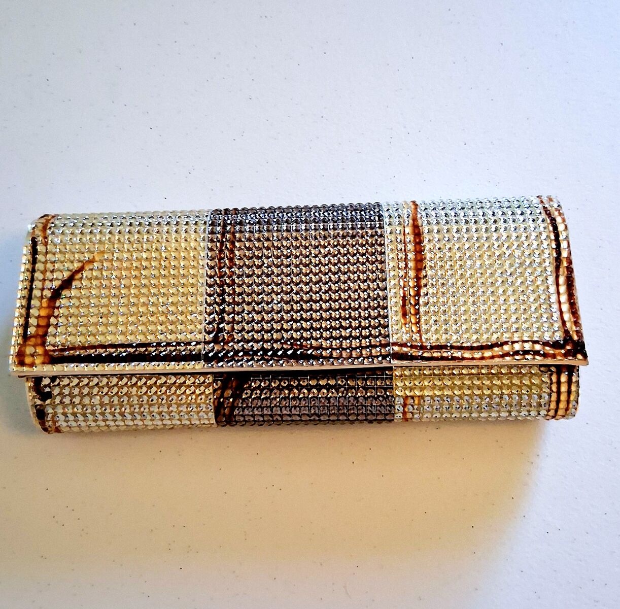 Rhinestone Clutch in Tri-Color
