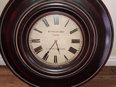 Rutherford wall clock London England large close to 2 feet on the round
