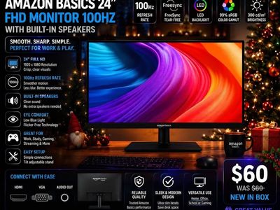 Amazon Basics 24" FHD Monitor 100Hz with Built-In Speakers #18