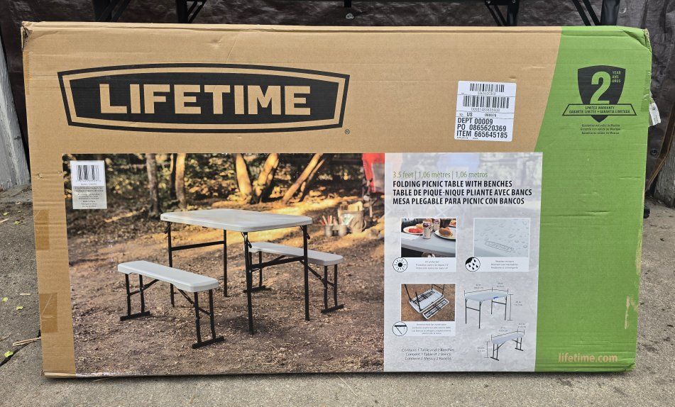 NIB Lifetime Table and Bench Set