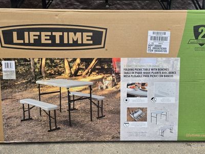 NIB Lifetime Table and Bench Set