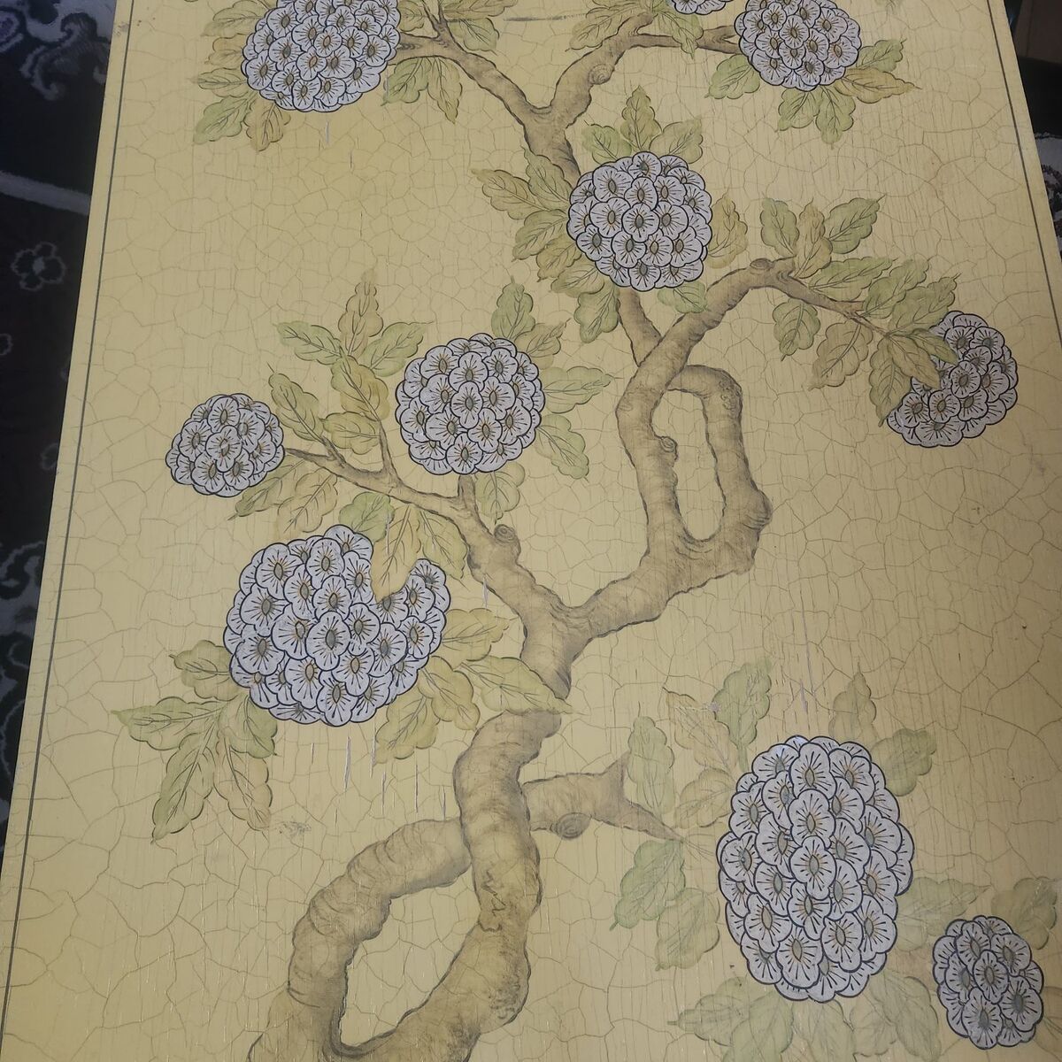 Baker Chinese Yellow & Hand Painted Sakura Blossom