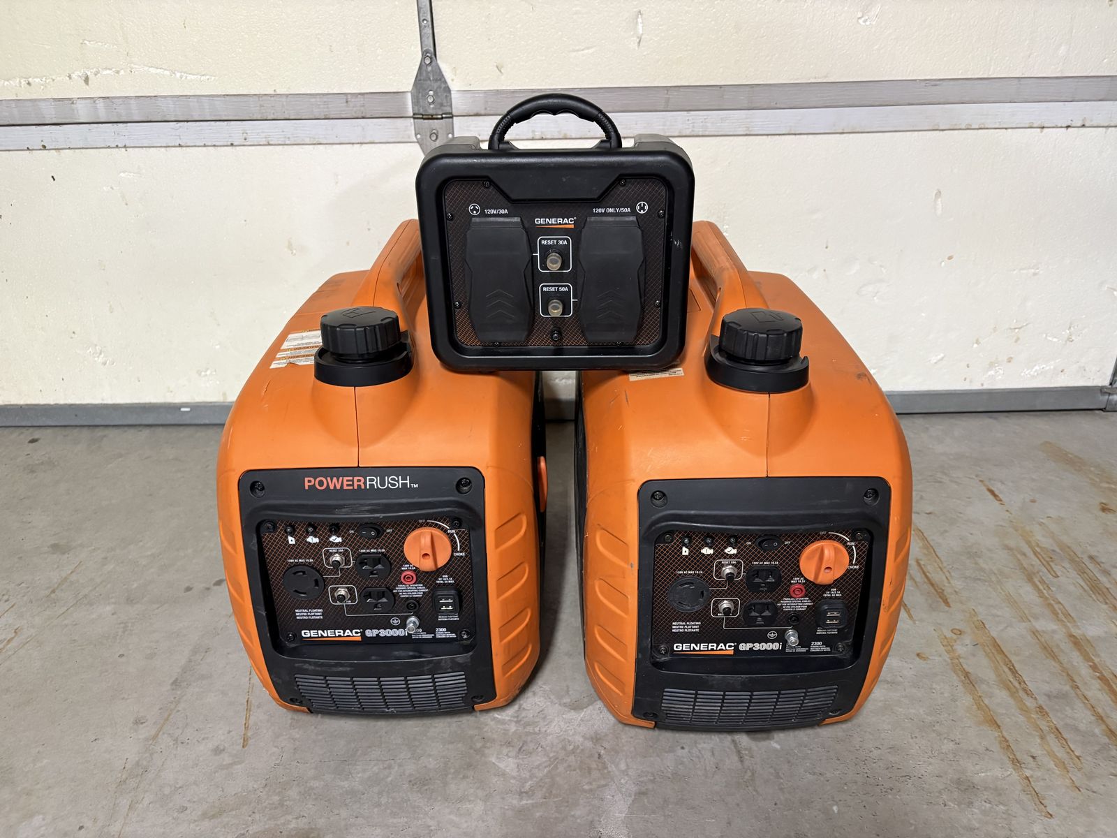 2 generac 3000i generators with parallel kit