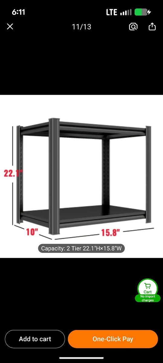new in box 2:tirer heavy duty shelf