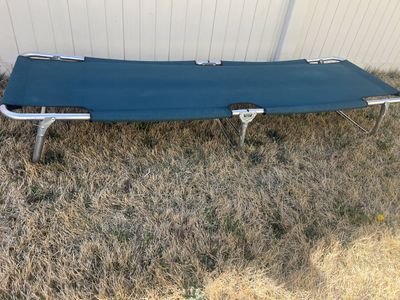 Coleman Green Aluminum camping Cot Or Sleep Over.