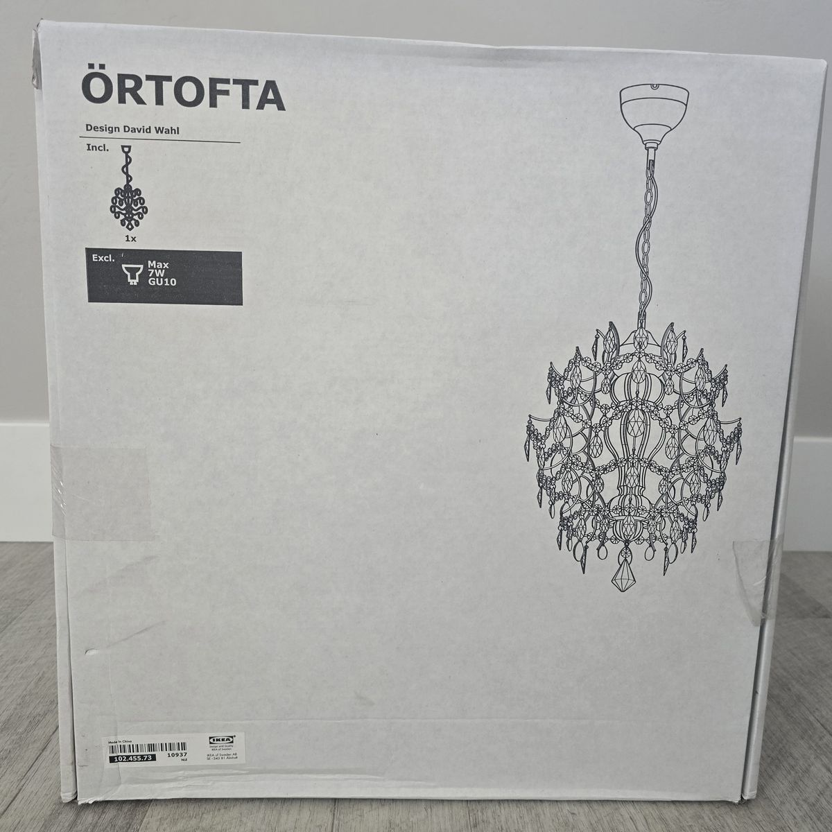 IKEA ÖRTFTA Crystal Chandelier – New in Box – Elegant Ceiling Light – FAST SALE