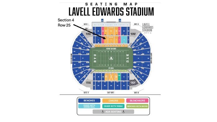 BYU Notre Dame Lower Bowl West Side 25 rows up - 2 Fantastic seats. $1500 per seat
