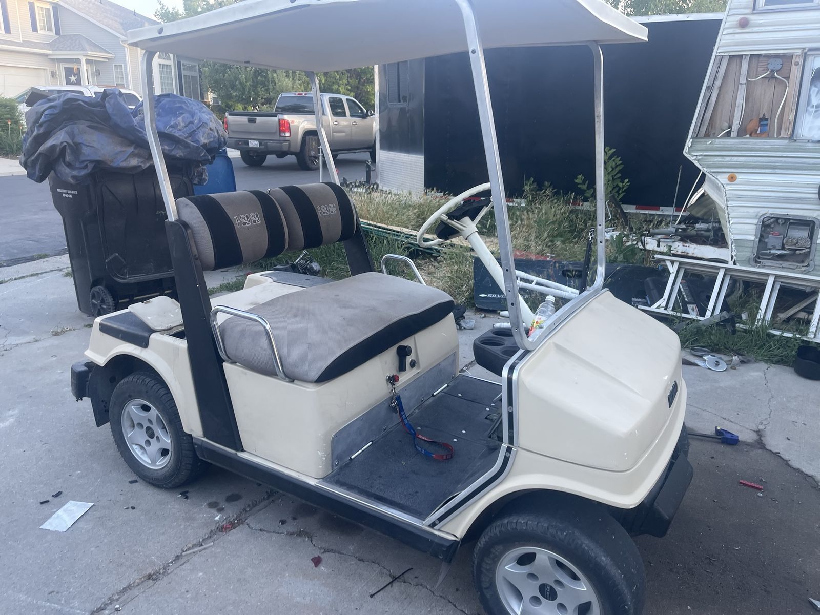 Yamaha g1 golf cart with the predator 212 in it