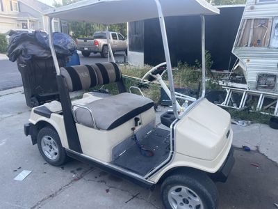 Yamaha g1 golf cart with the predator 212 in it