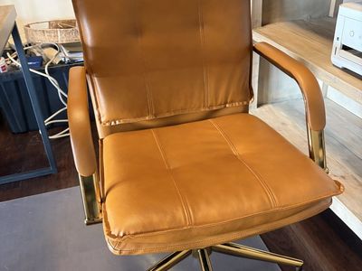 Brand new Modern camel faux leather office chair