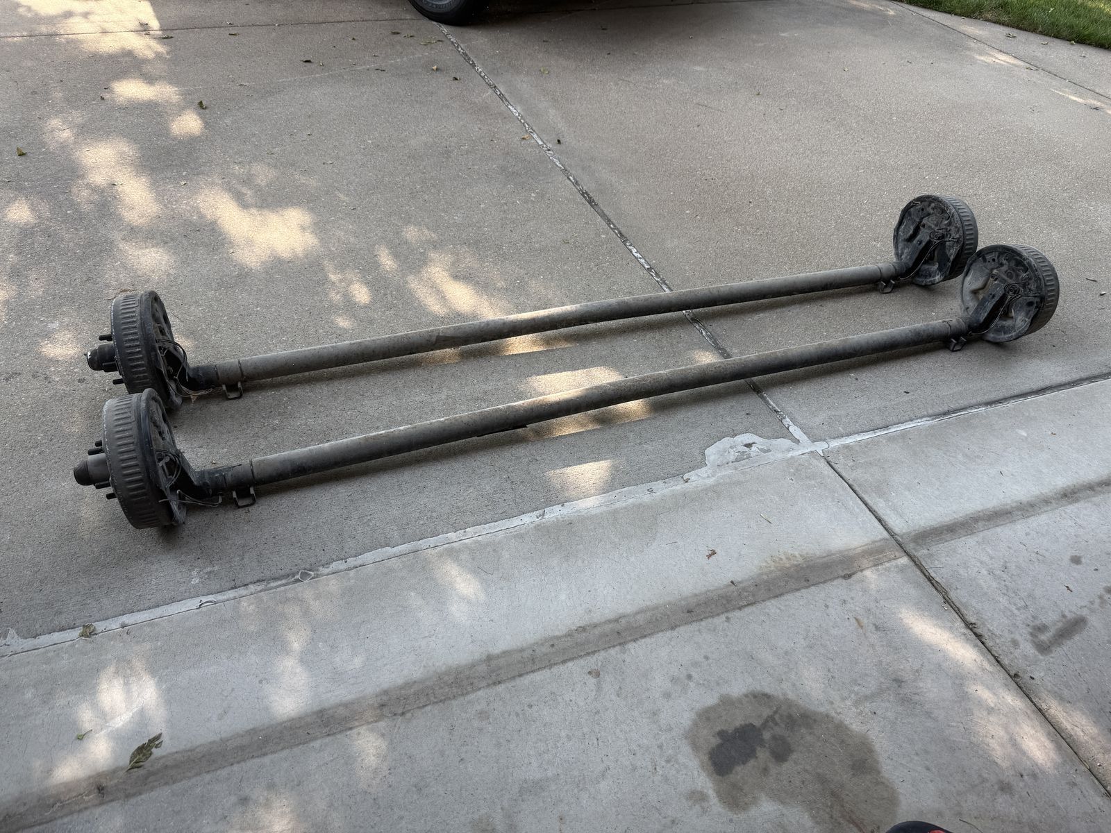 Pair of Dexter 3500 lbs 4" Trailer Drop Axles (95" Hub Face / 78" Spring Center)