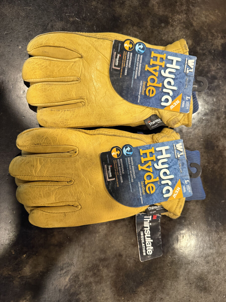 Gloves - Warm Work Gloves lined with Thinsulate. Leather outer. - Large.