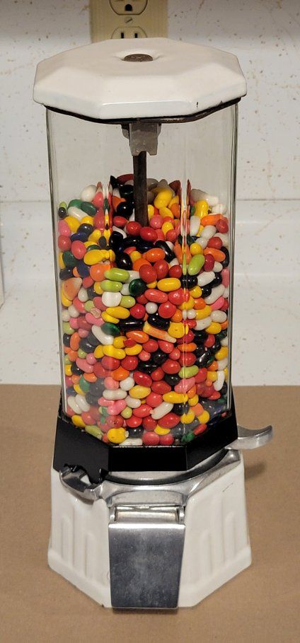 Vintage Northwestern 33 Peanut/Candy Vending Machine - Octagonal Glass & Cast Iron
