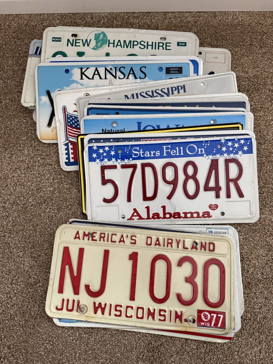 Vintage License Plate Collection Assorted US States Lot - 28 in total