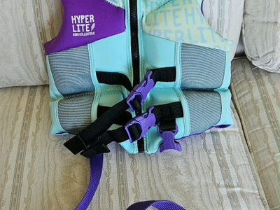 Hyperlite Kids Child Life Vest PFD 33-55 lbs Purple Mint Floral