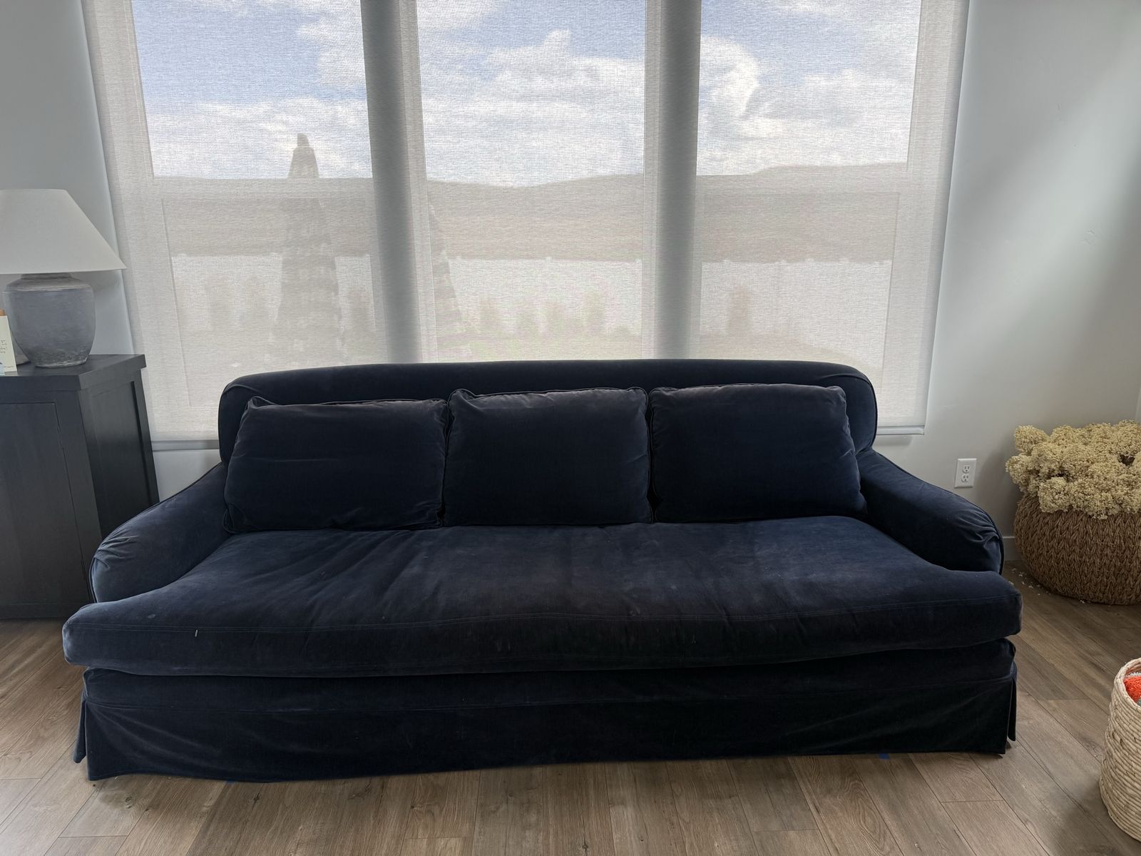 Restoration Hardware Slipcover Navy Sofa