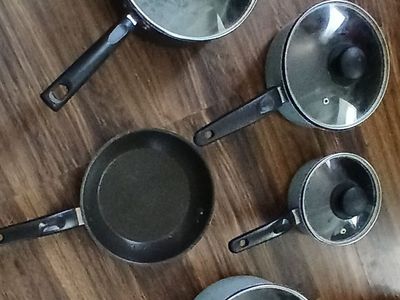 9-Piece Cookware Pot & Pan Set with Lids - $20
