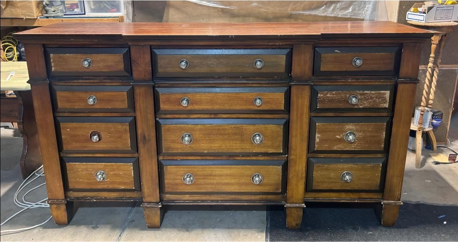 Large Solid Wood Dresser 12 Drawers