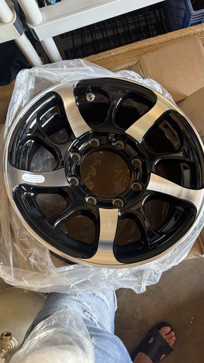 Series 07 HD Trailer Wheel - Black Inlay - Aluminum - 16x6 8-Lug on 6.5" - 766865HDB ( only 3)