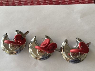Set of 3 PODS Stainless Steel Disc Padlocks with Keyslocks