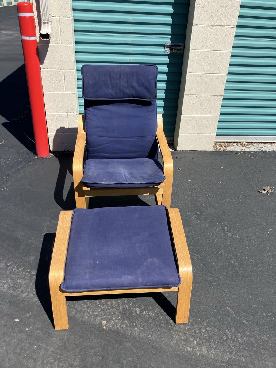 IKEA Poang chair and ottoman 