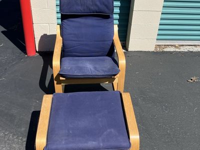 IKEA Poang chair and ottoman