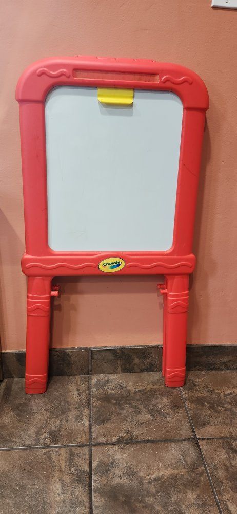 Crayola Kids' Red & White Dry Erase Board Easel for Art & Learning, Used