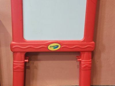 Crayola Kids' Red & White Dry Erase Board Easel for Art & Learning, Used