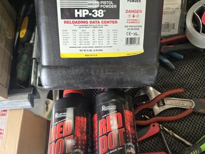 Hodgdon HP-38 Pistol Powder 8 lbs & 2 Alliant Red Dot Shotshell Powders 1 lb each