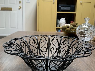 Large Iron Work Scrolled 12” Basket
