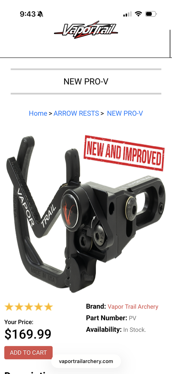 VaporTrail bow rest