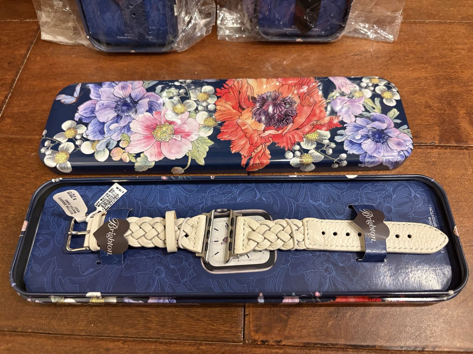 New Brighton Braided Leather Apple Watch Bands - white, black or blue