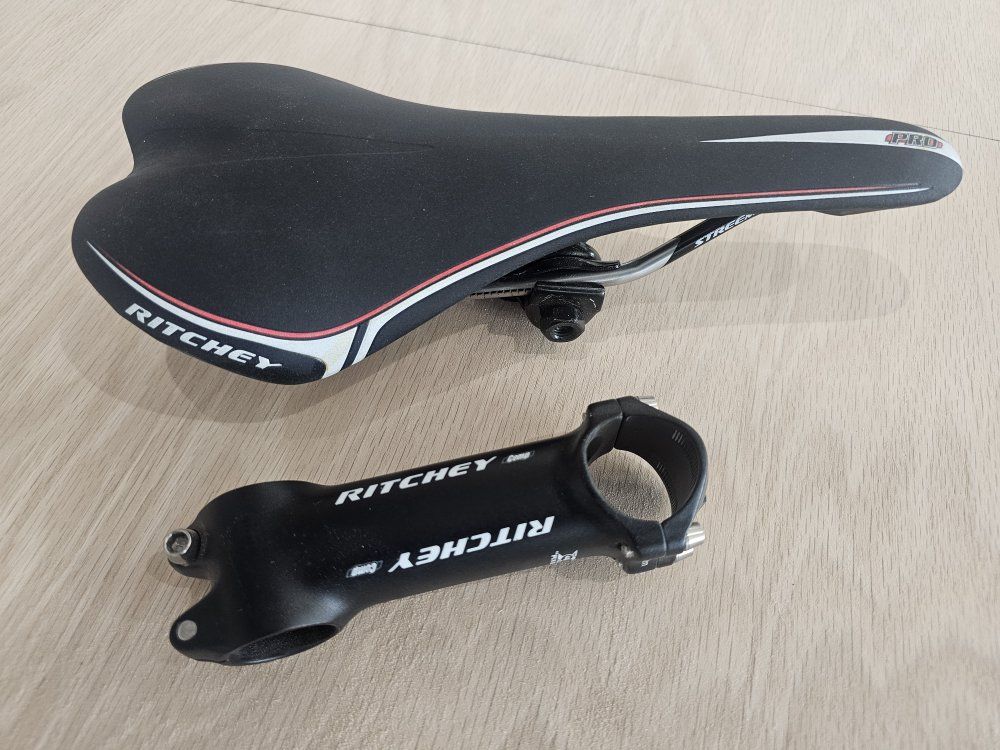 Ritchey Pro Bike Saddle & Ritchey Comp Stem - Black Cycling Accessories Set