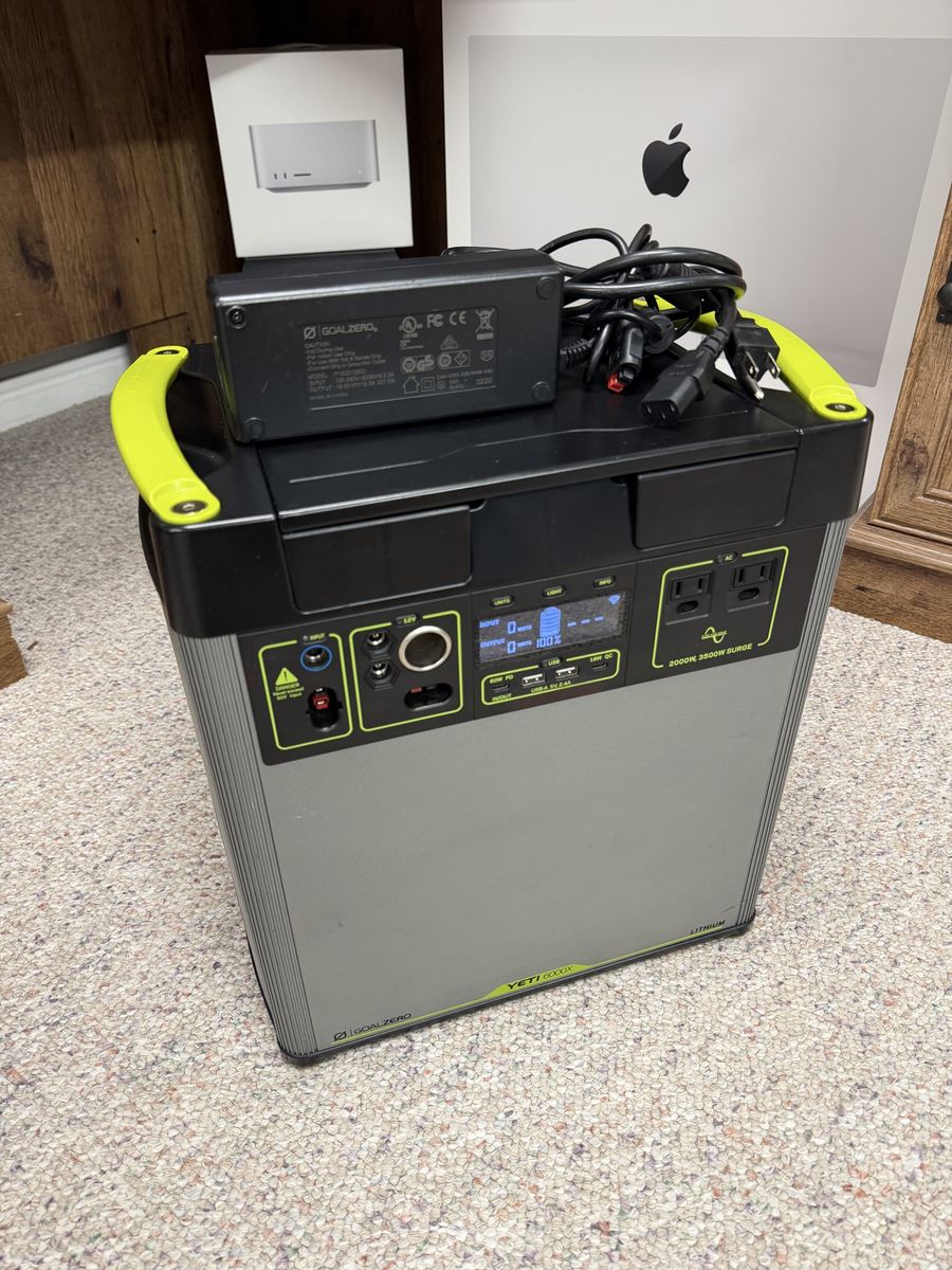 Goal Zero Yeti 6000X (6,071Wh) – Only Used -/4 Cycles – Indoor Stored – Solar Panels Available