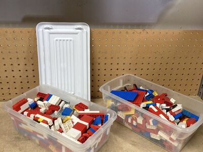 Bins of loose legos