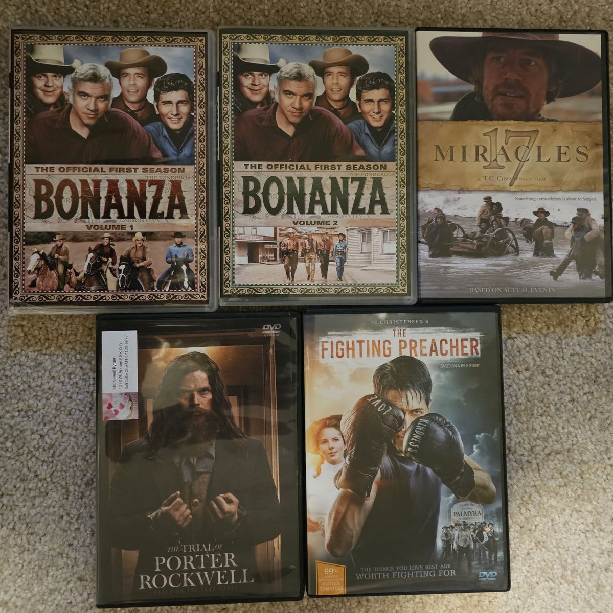 DVD's - Bonanza Seaon 1, 17 Miracles, etc