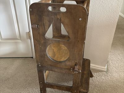 Wooden Folding Toddler Learning Tower / Kitchen Helper Step Stool and table