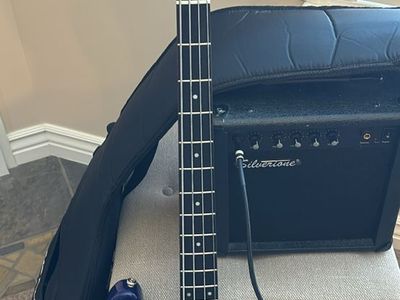 Silvertone Bass w/Amp Complete Bundle