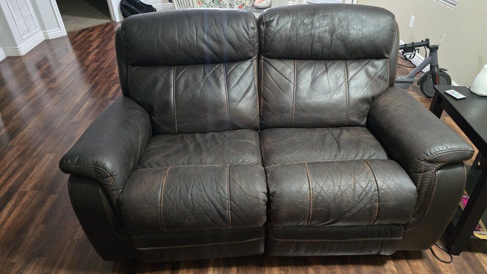 Faux leather electric couch