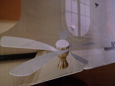 52" led fan. white and gold new in box.
