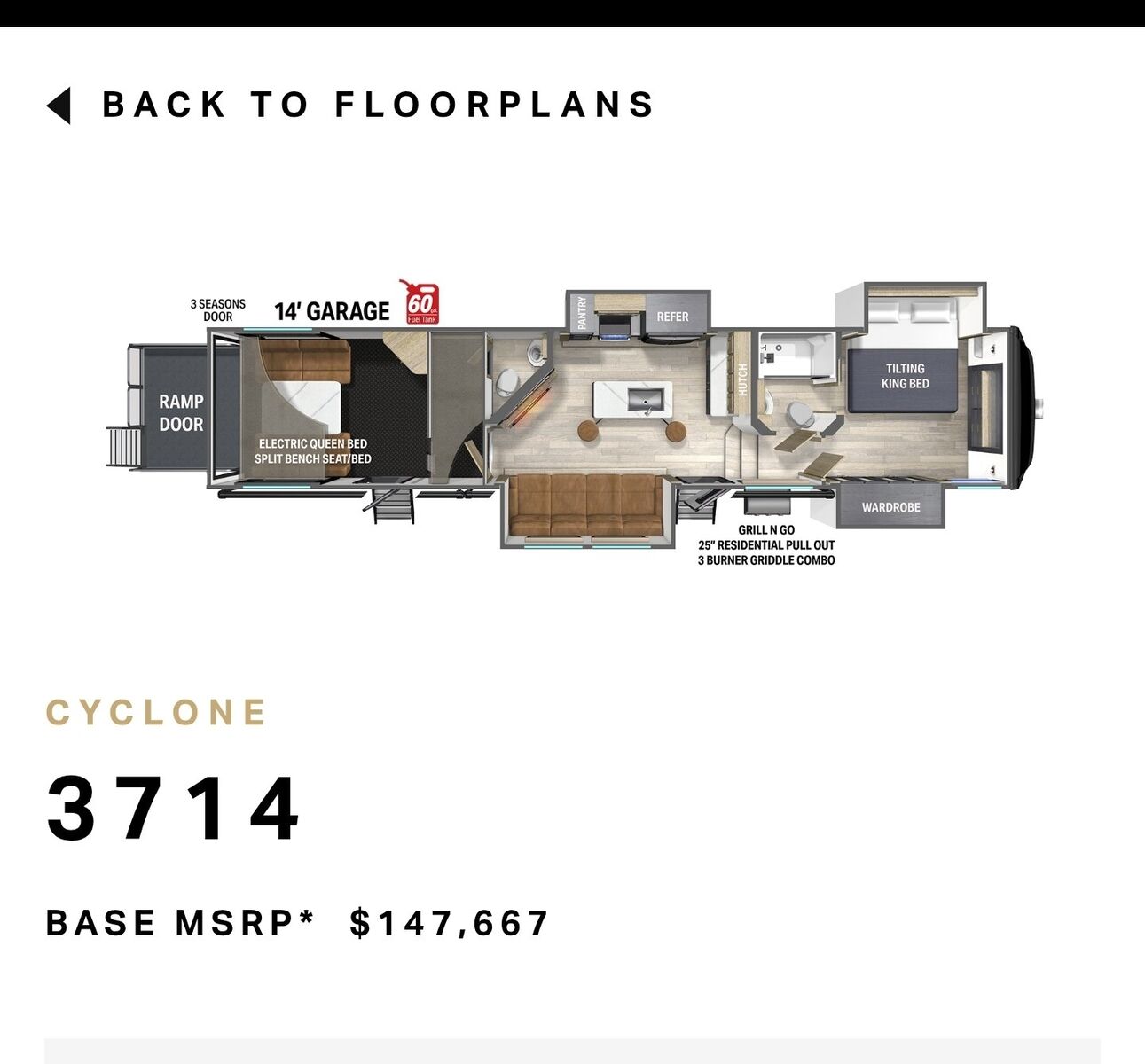 2024 cyclone 42ft toy hauler