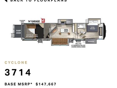 2024 cyclone 42ft toy hauler